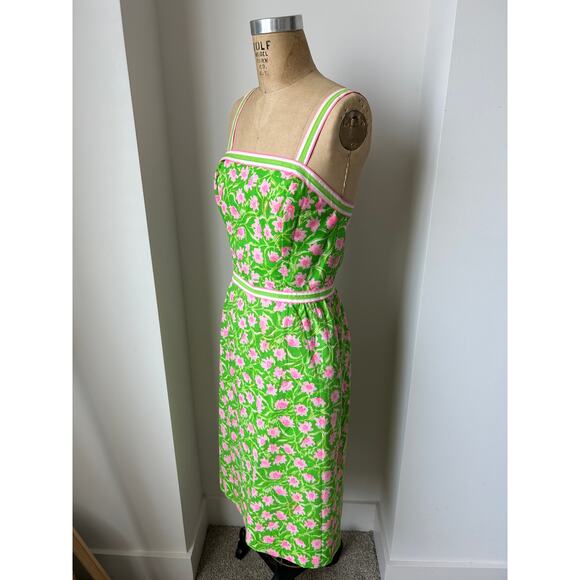 Liza by Lilly Pulitzer Vintage Pink and Lime Green Sundress size 9-10 - Picture 2 of 10